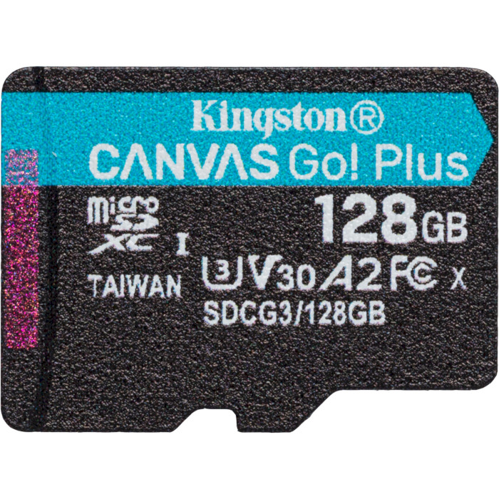 Карта памяти KINGSTON microSDXC Canvas Go! Plus 128GB UHS-I U3 V30 A2 Class 10 (SDCG3/128GBSP)