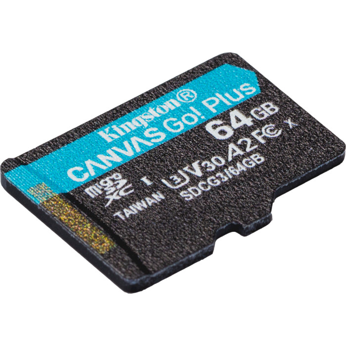 Карта памяти KINGSTON microSDXC Canvas Go! Plus 64GB UHS-I U3 V30 A2 Class 10 (SDCG3/64GBSP)