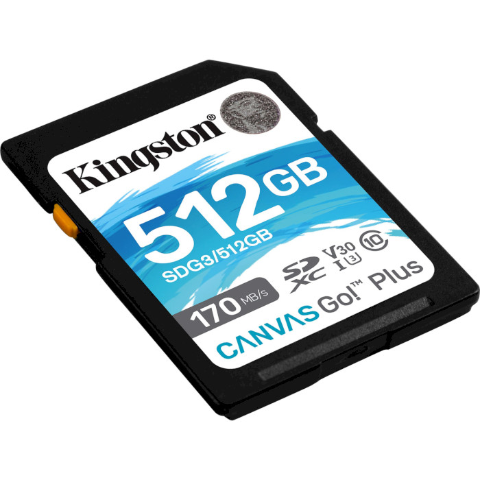 Карта пам'яті KINGSTON SDXC Canvas Go! Plus 512GB UHS-I U3 V30 Class 10 (SDG3/512GB)