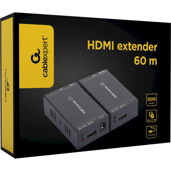 Удлинитель HDMI по витой паре CABLEXPERT v1.3 Black (DEX-HDMI-02)