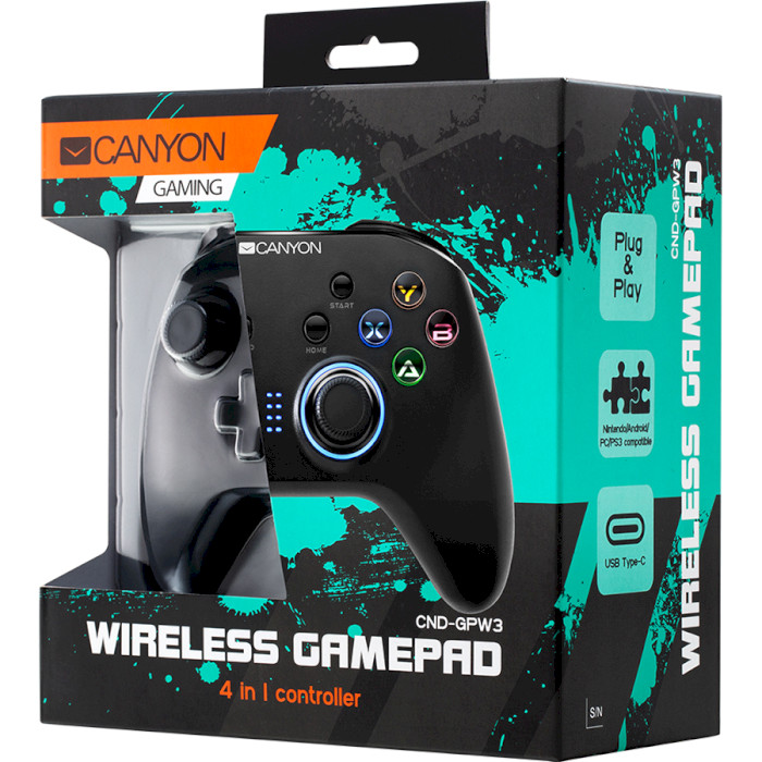 Геймпад CANYON CND-GPW3 Wireless PC/PS3/Android Black