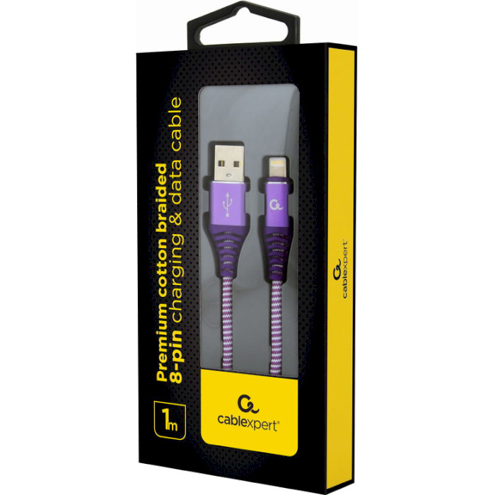 Кабель CABLEXPERT Premium USB/Apple Lightning Purple 1м (CC-USB2B-AMLM-1M-PW)
