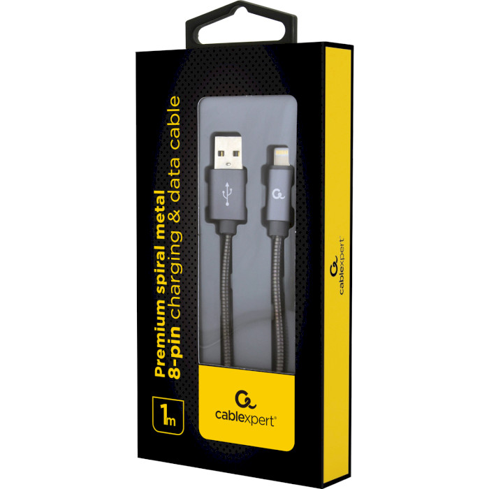 Кабель CABLEXPERT Premium USB/Apple Lightning Gray 1м (CC-USB2S-AMLM-1M-BG)
