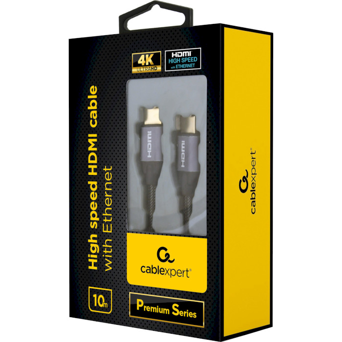 Кабель CABLEXPERT Premium HDMI v2.0 10м Gray (CCBP-HDMI-10M)