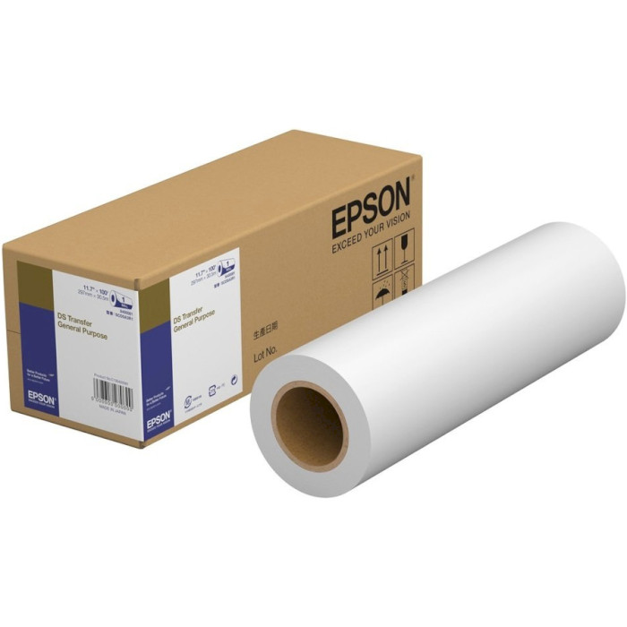 Рулонний папір для плотерів EPSON DS Transfer General Purpose 87g/m², 8", 210mm x 30.5m (C13S400082)