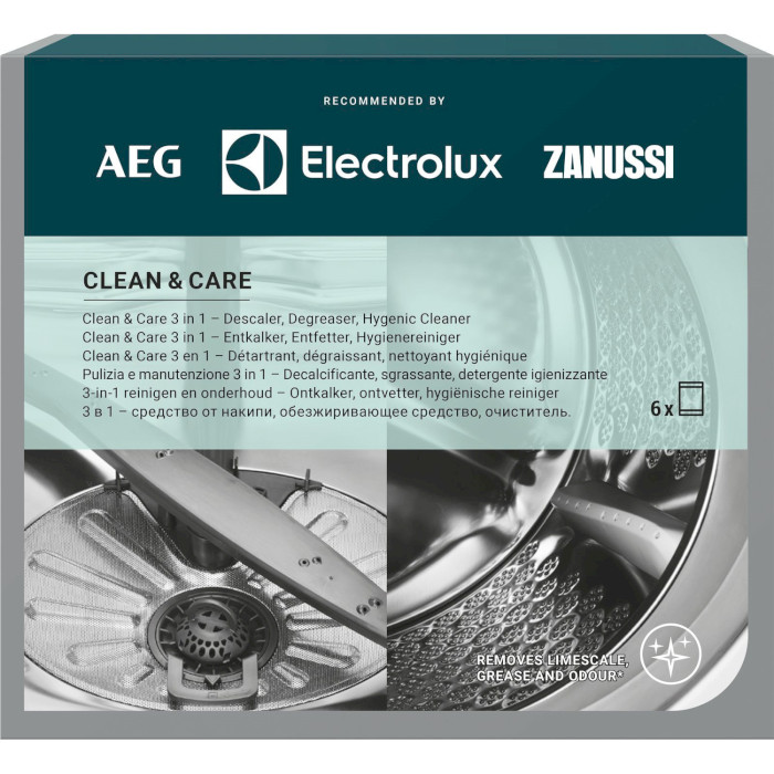 Набор для чистки стиральных машин ELECTROLUX Clean & Care 3-in-1 M3GCP400 6шт (902979918)