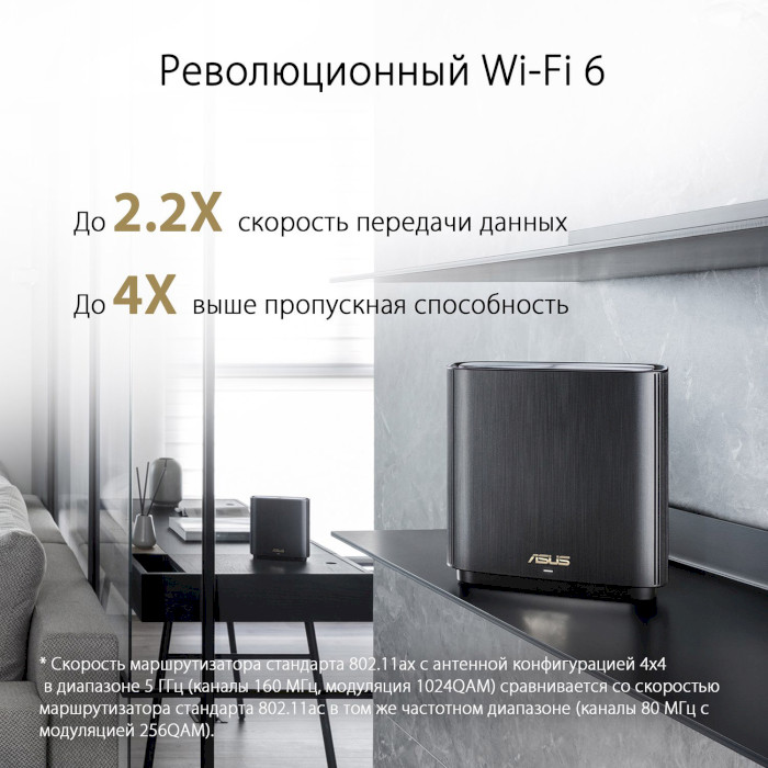 Wi-Fi Mesh система ASUS ZenWiFi AX XT8 Black 2-pack (90IG0590-MO3A60)