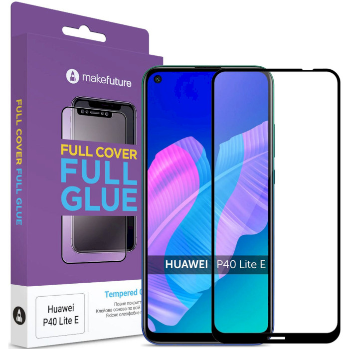 Защитное стекло MAKE Full Cover Full Glue для Huawei P40 Lite E (MGF-HUP40LE)