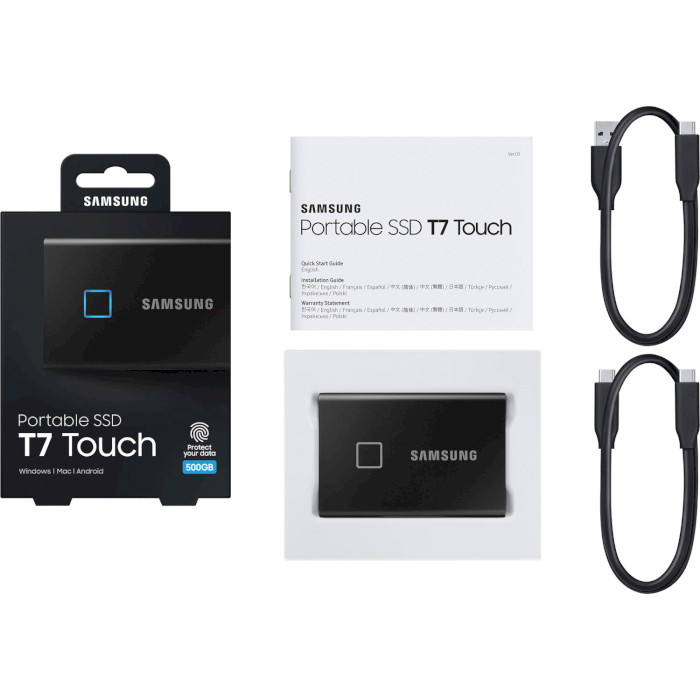 Портативний SSD диск SAMSUNG T7 Touch 500GB USB3.2 Gen1 Black (MU-PC500K/WW)