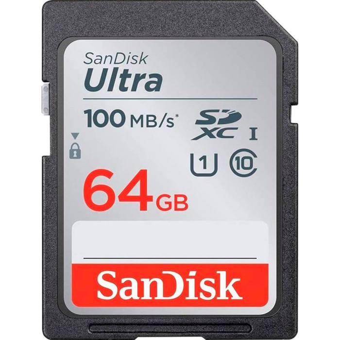 Карта памяти SANDISK SDXC Ultra 64GB UHS-I Class 10 (SDSDUNR-064G-GN6IN)