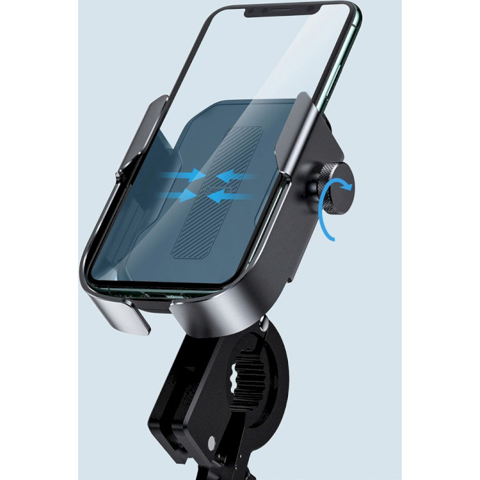 Велотримач для смартфона BASEUS Armor Motorcycle Holder Silver (SUKJA-0S)