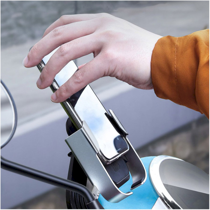 Велотримач для смартфона BASEUS Armor Motorcycle Holder Silver (SUKJA-0S)