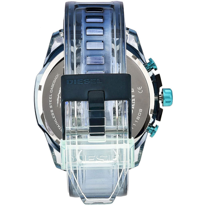 Часы DIESEL Mega Chief Chronograph Watch In Blue Silicone (DZ4487)