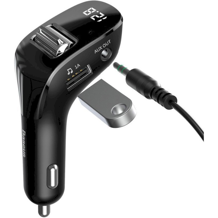 FM-трансмиттер BASEUS Streamer F40 AUX Bluetooth MP3 Car Charger 15W Black (CCF40-01)