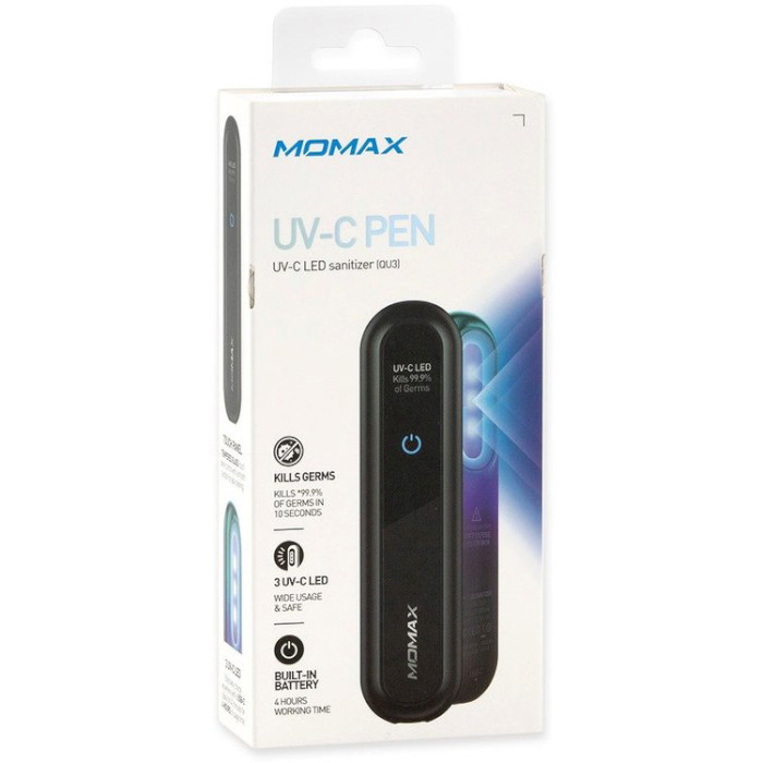 Ультрафіолетовий дезінфектор MOMAX UV-C Pen Sanitizer Black