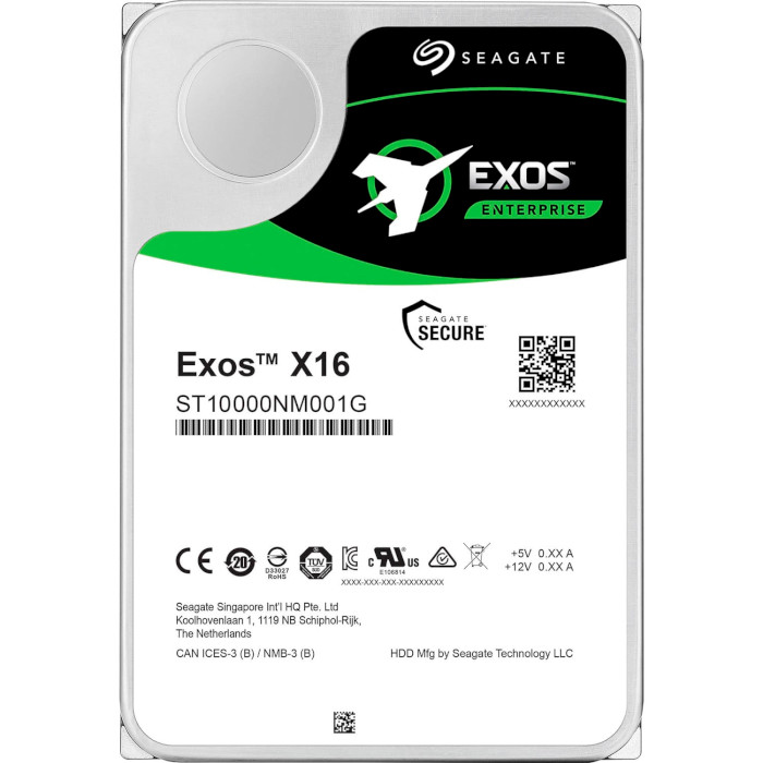 Жёсткий диск 3.5" SEAGATE Exos X16 10TB SATA/256MB (ST10000NM001G)