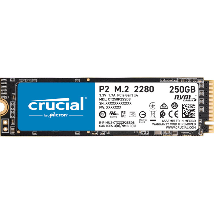 SSD диск CRUCIAL P2 250GB M.2 NVMe (CT250P2SSD8)