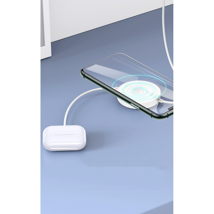 Беспроводное зарядное устройство USAMS Wireless Charger + Lightning cable White (CC96WH02)