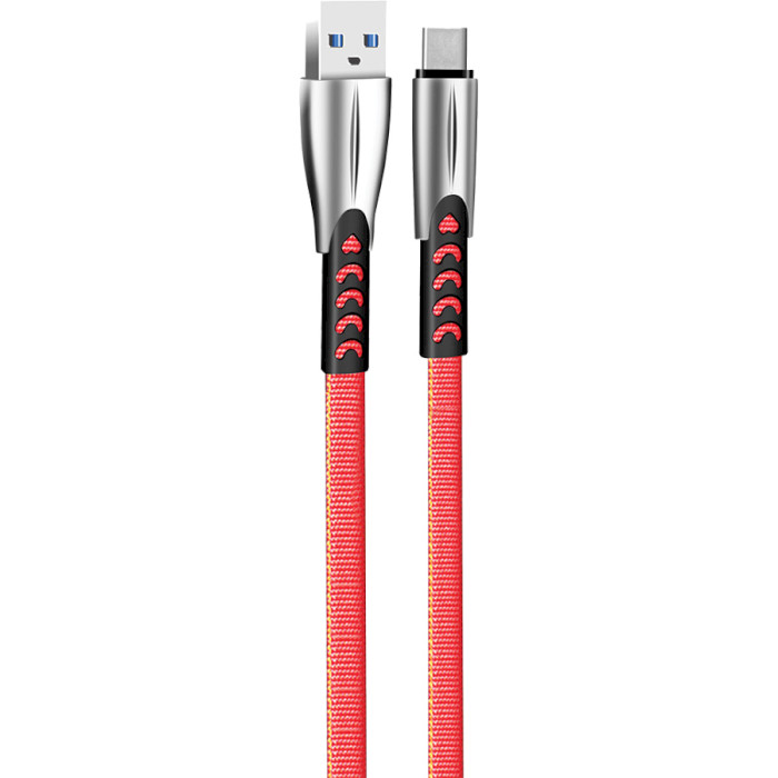 Кабель COLORWAY Zinc Alloy Nylon Braided USB to Type-C 2.4A 1м Red (CW-CBUC012-RD)