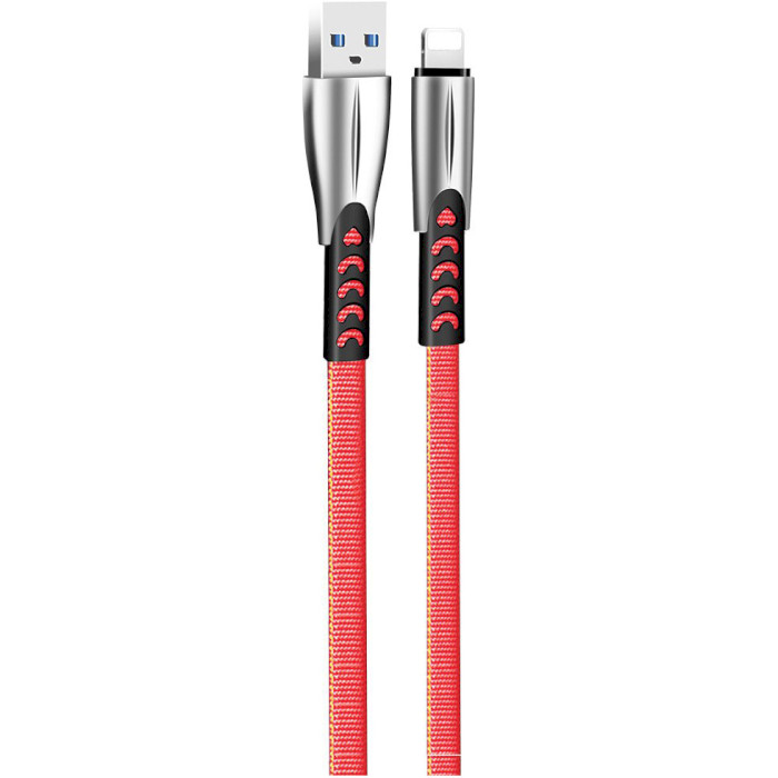 Кабель COLORWAY Zinc Alloy Nylon Braided USB to Apple Lightning 2.4A 1м Red (CW-CBUL010-RD)