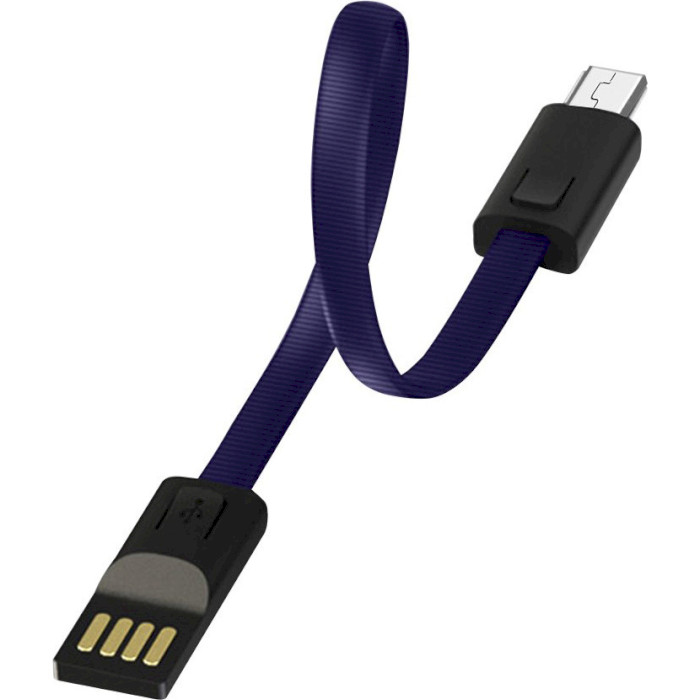 Кабель-брелок COLORWAY Nylon Braided Keychain USB to Micro-B 0.22м Blue (CW-CBUM022-BL)