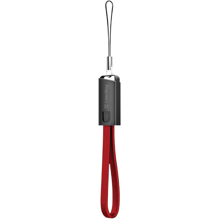 Кабель-брелок COLORWAY Nylon Braided Keychain USB to Apple Lightning 2.4A 0.22м Red (CW-CBUL021-RD)