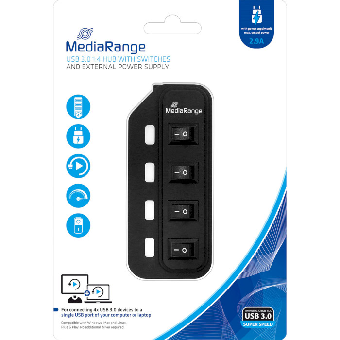 USB хаб с выключателями MEDIARANGE MRCS505