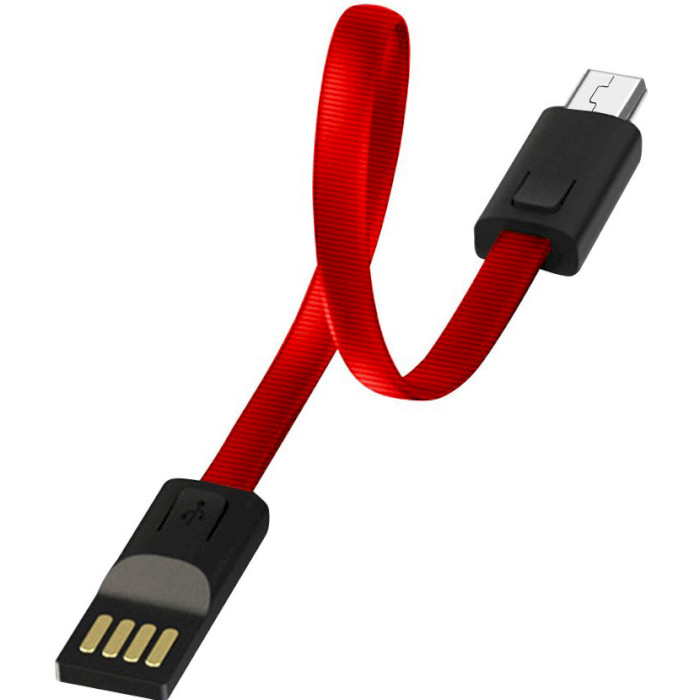 Кабель-брелок COLORWAY Nylon Braided Keychain USB to Micro-B 0.22м Red (CW-CBUM022-RD)