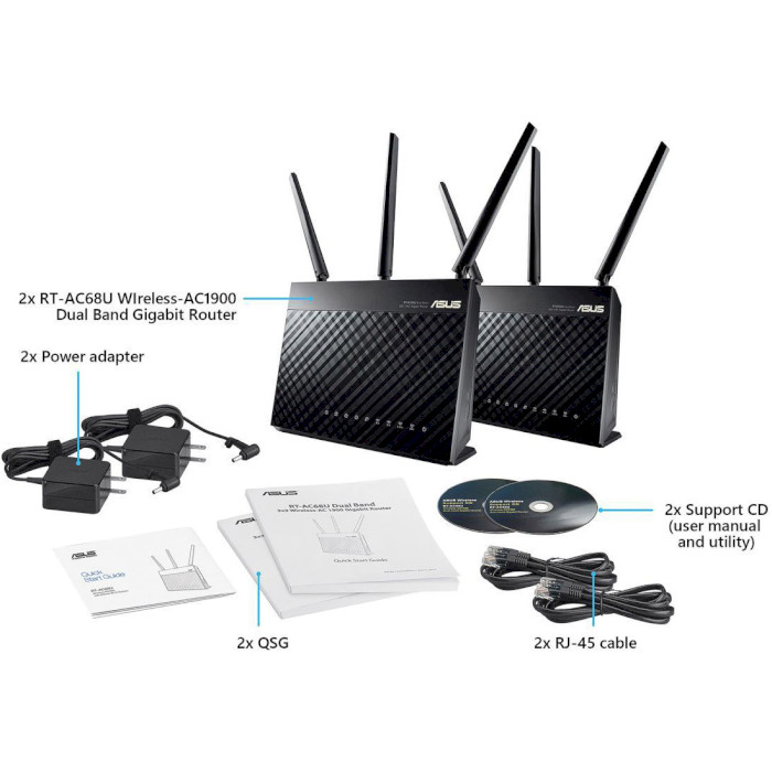 Wi-Fi роутер ASUS RT-AC68U 2-pack