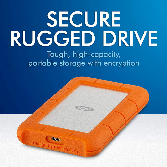 Портативний жорсткий диск LACIE Rugged Secure 2TB TB3/USB3.1 (STFR2000403)