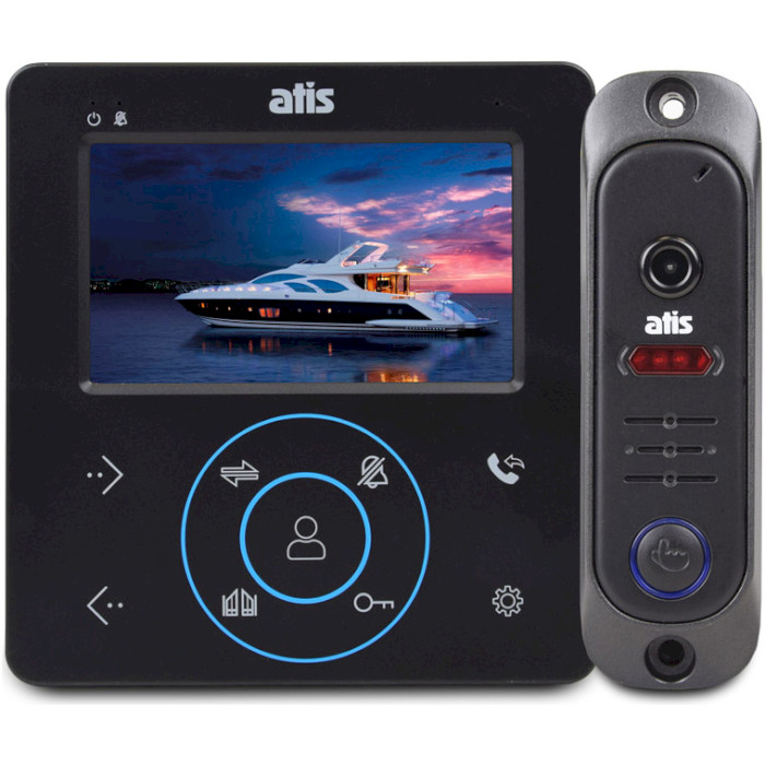 Комплект видеодомофона ATIS AD-480 Black + AT-380HR Black