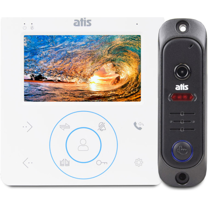 Комплект видеодомофона ATIS AD-480M White + AT-380HR Black