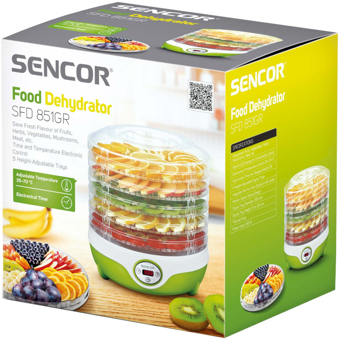 Сушарка для овочів і фруктів SENCOR SFD 851GR (41005289)