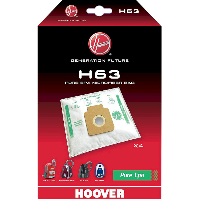 Мешок-пылесборник HOOVER H63 Pure EPA 4шт