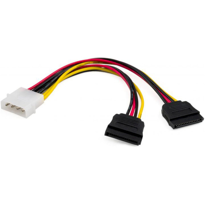 Кабель питания VINGA Molex to 2xSATA 20см (VCPSATA2PW2)