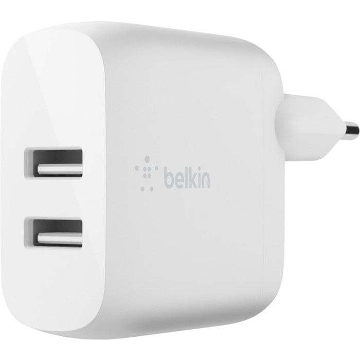 Зарядное устройство BELKIN Boost Up Charge Dual USB-A Home Charger White w/Type-C cable (WCE001VF1MWH)