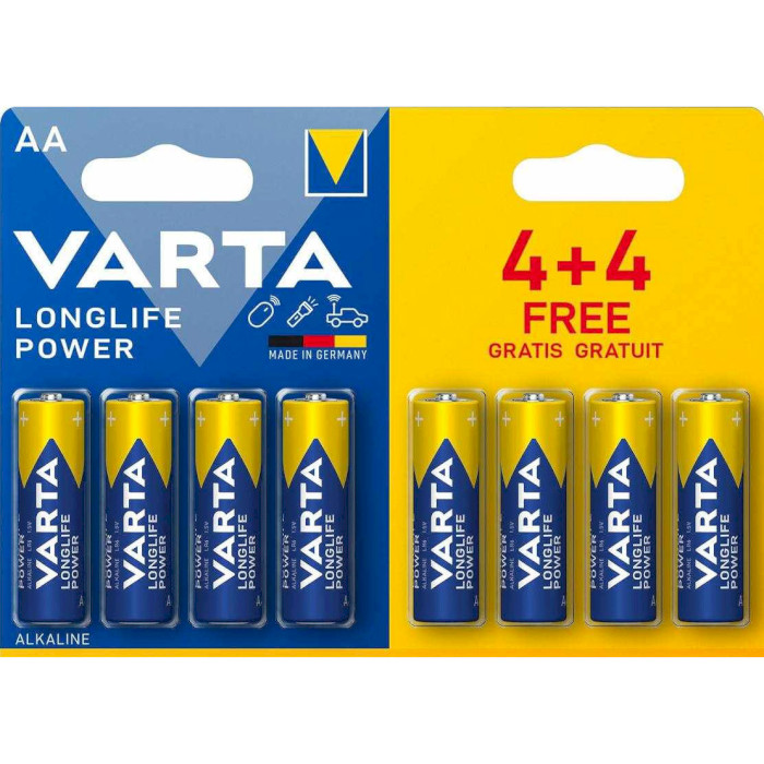 Батарейка VARTA Longlife Power AA 8шт/уп (04906 121 448)