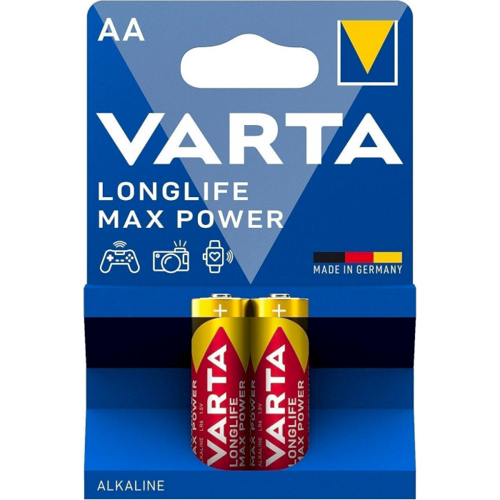 Батарейка VARTA Longlife Max Power AA 2шт/уп (04706 101 412)