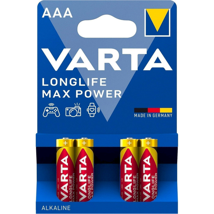 Батарейка VARTA Longlife Max Power AAA 4шт/уп (04703 101 404)