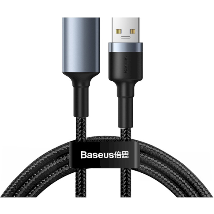 Кабель-подовжувач BASEUS Cafule Cable USB3.0 Male to Female 2A 1м Dark Gray (CADKLF-B0G)