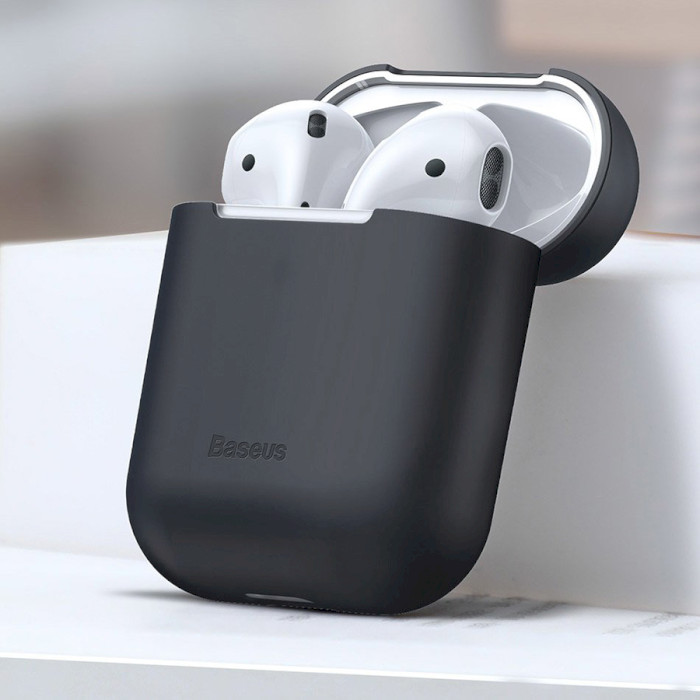 Чохол BASEUS Ultrathin Series Silica Gel Protector for Airpods 1/2 Black (WIAPPOD-BZ01)
