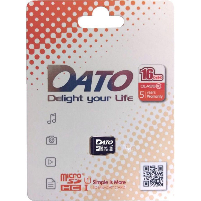 Карта пам'яті DATO microSDHC 16GB UHS-I Class 10 (DTTF016GUIC10)