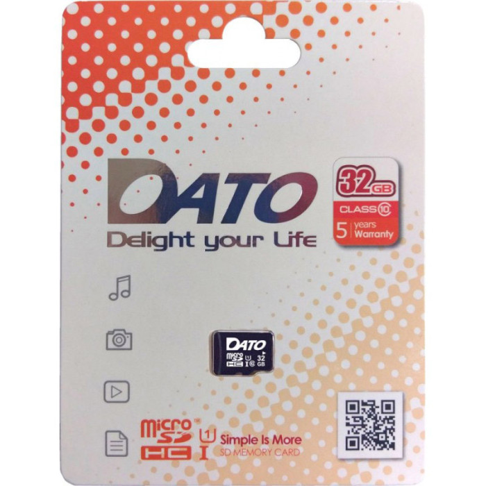 Карта памяти DATO microSDHC 32GB UHS-I Class 10 (DTTF032GUIC10)