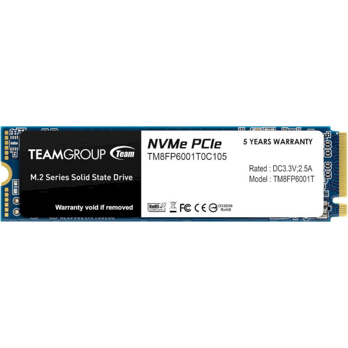 SSD диск TEAM MP33 1TB M.2 NVMe (TM8FP6001T0C101)