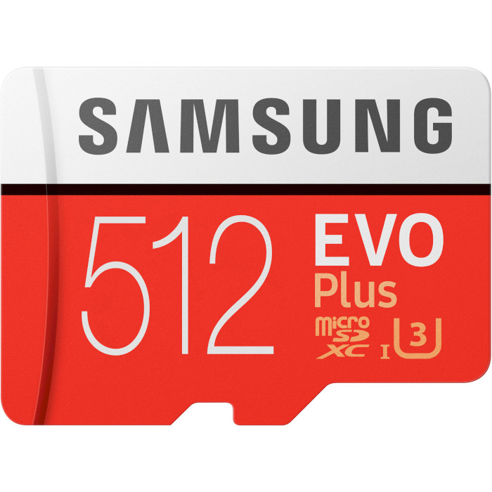 Карта пам'яті SAMSUNG microSDXC EVO Plus 512GB UHS-I U3 Class 10 + SD-adapter (MB-MC512HA/RU)