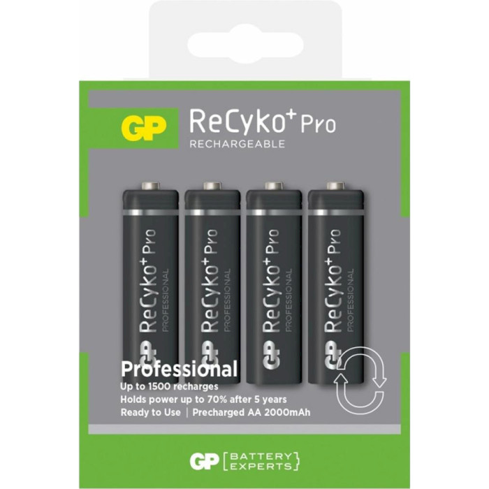 Аккумулятор GP ReCyko+ Pro AA 2100mAh 4шт/уп (GP210AAHCBE-2GBE4)