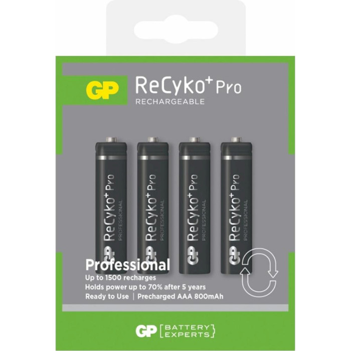 Акумулятор GP ReCyko+ Pro AAA 800mAh 4шт/уп (GP85AAAHCBE-2GBE4)