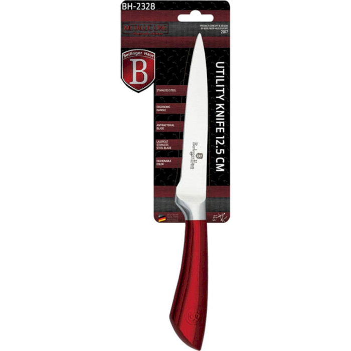 Нож кухонный BERLINGER HAUS Metallic Line Burgundy Edition 125мм (BH-2328)
