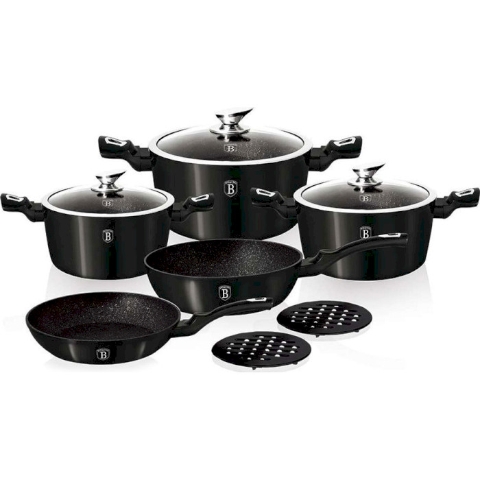 Набор посуды BERLINGER HAUS Metallic Line Royal Black Edition 10пр (BH-1663N)