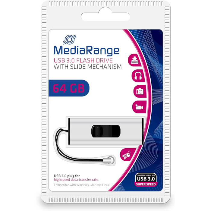 Флешка MEDIARANGE Slide USB3.0 64GB (MR917)